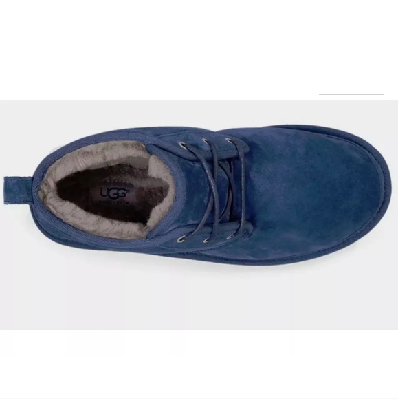 UGG neumel classic suede sheepskin chukka boots mens size 12 Navy winter boots - Picture 8 of 9